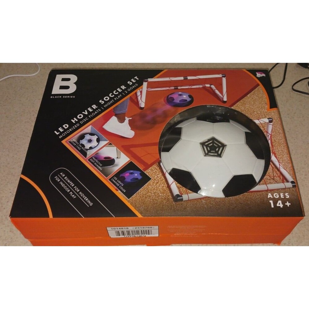 ⚽️Black Series LED Hover Indoor Soccer Game Set w/2 Goals NEW IN BOX